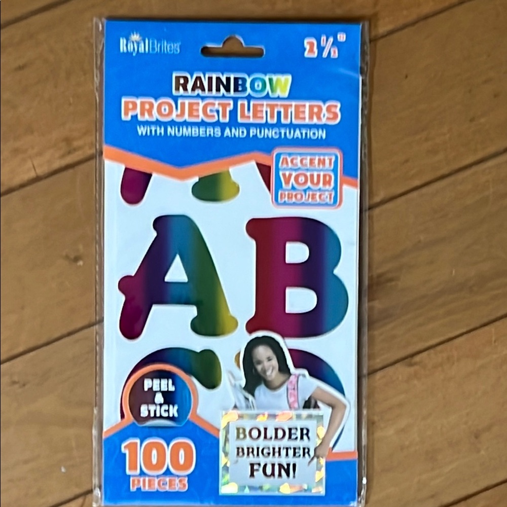 Royal Brites 2.5" Rainbow Project Letters – 100-Pack with Numbers & Punctuation